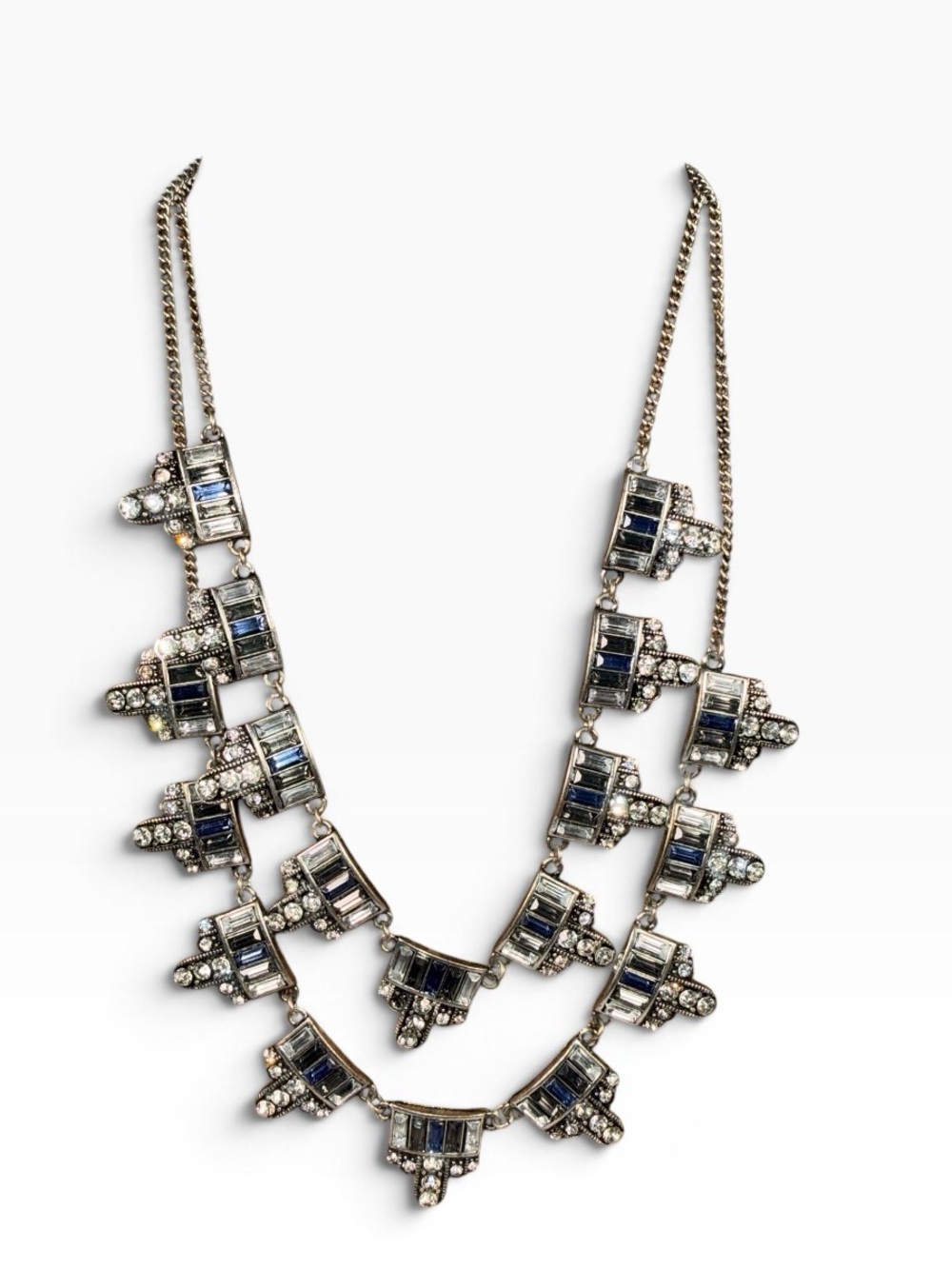 Chloe + Isabel Silver-Tone Necklace with Blue Crystal Accents
